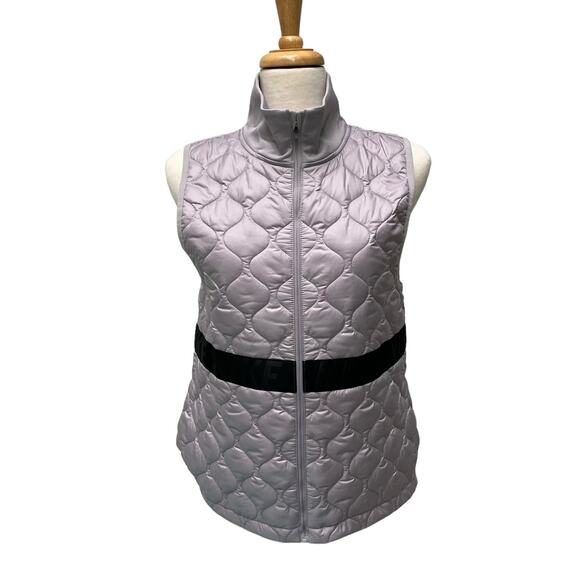 Nike Vest Sz M Aerolayer Puffer Fleece Gray Full Zip Running Athleisure Workout - Picture 1 of 12